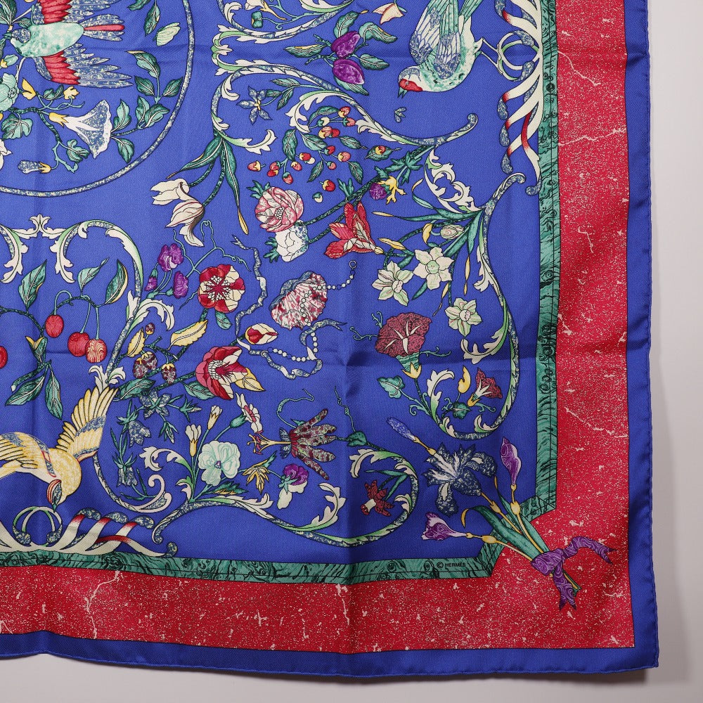 HERMES scarf silk Blue PIERRES D' ORIENT ET D' OCCIDENT Carre90
