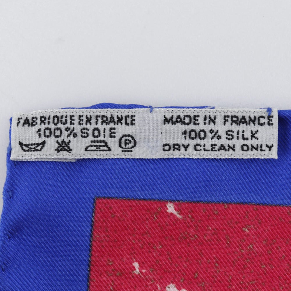 HERMES scarf silk Blue PIERRES D' ORIENT ET D' OCCIDENT Carre90