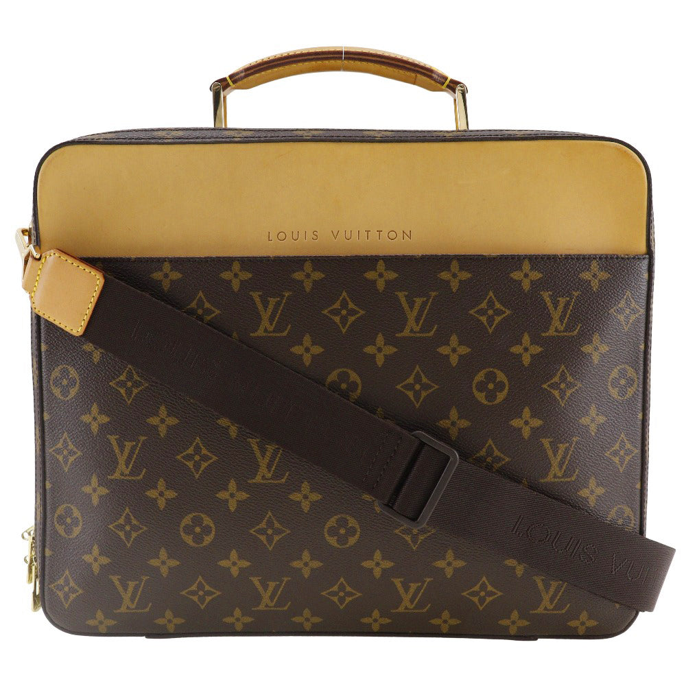 LOUIS VUITTON Business bag Monogram canvas Brown 2WAYShoulder Special order Porto Ordina Tour Savanna mens Used