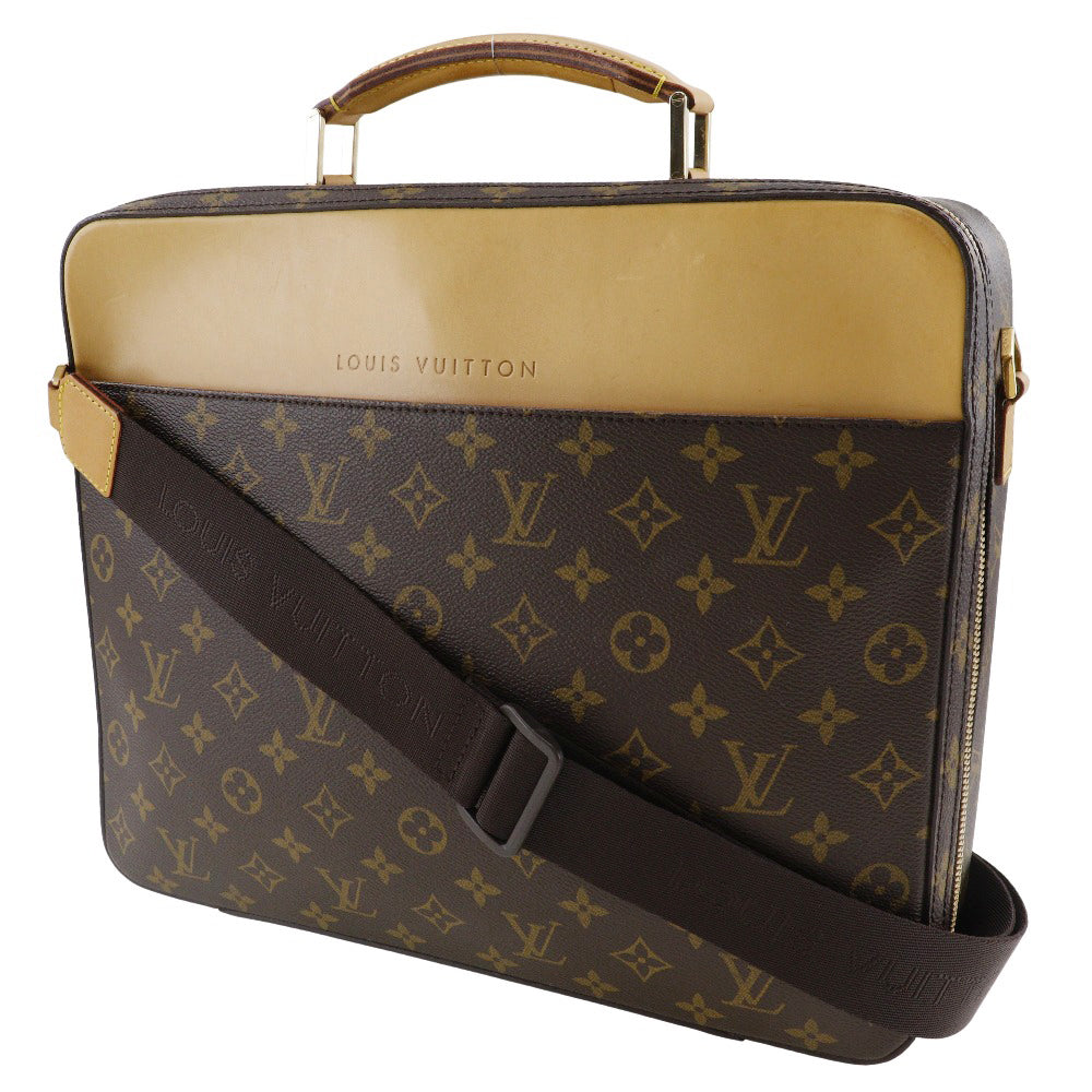 LOUIS VUITTON Business bag Monogram canvas Brown 2WAYShoulder Special order Porto Ordina Tour Savanna mens Used