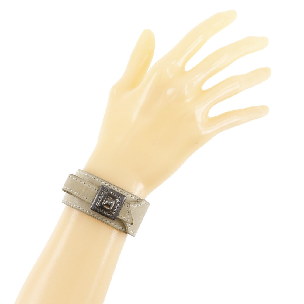 HERMES bracelet Calfskin beige Artemis Tuareg Women Used