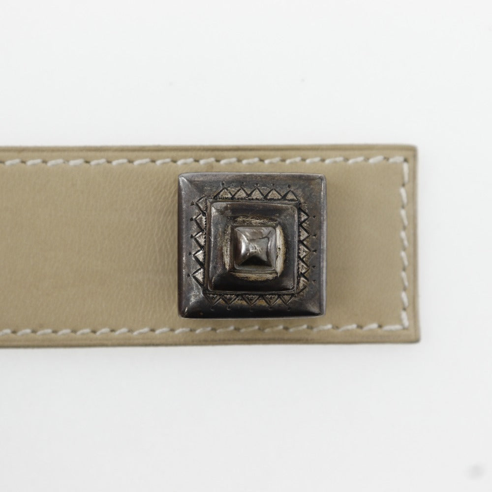 HERMES bracelet Calfskin beige Artemis Tuareg Women Used