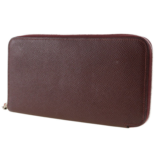 HERMES Long Wallet Purse Epsom Bordeaux Azap Long Silk Inn Women Used