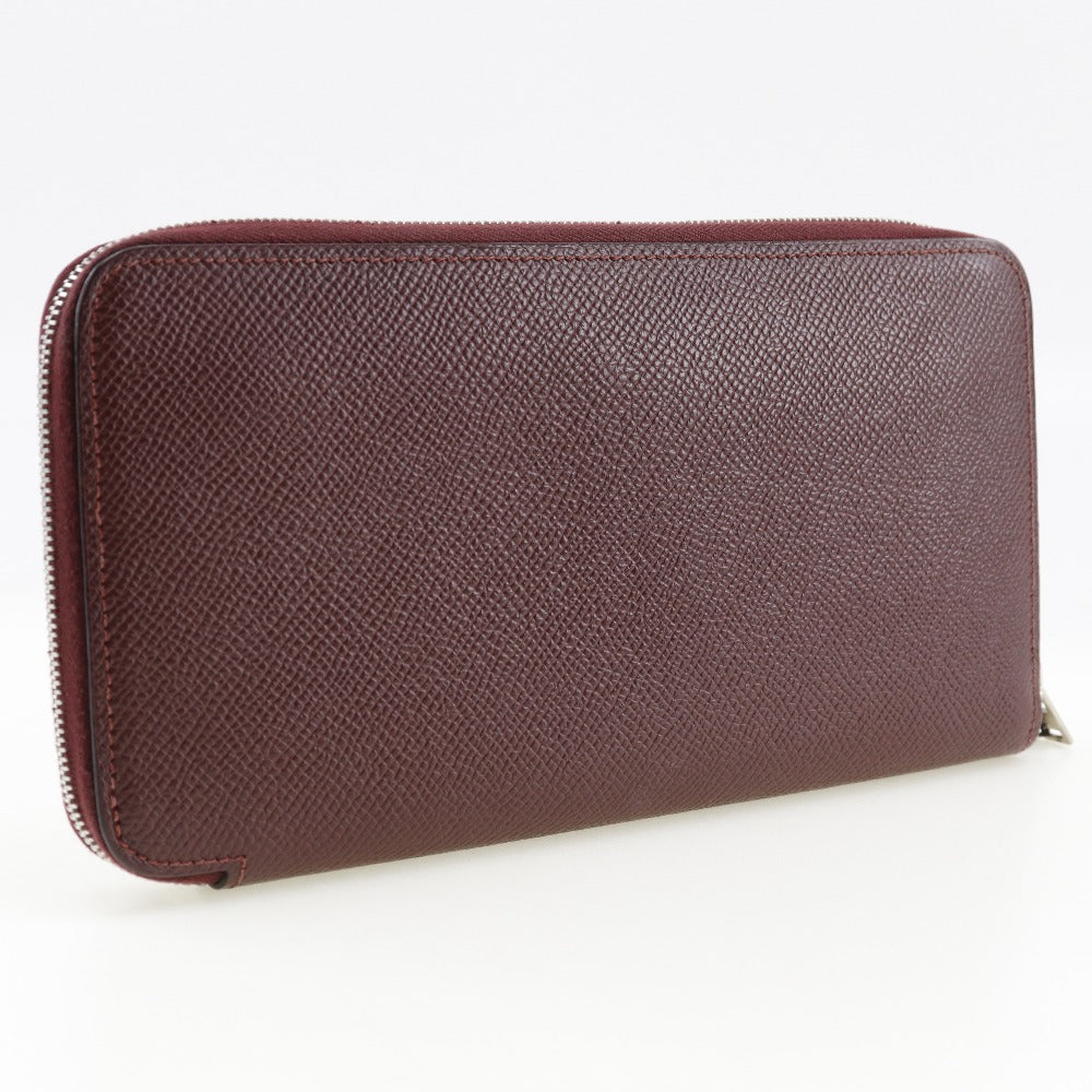 HERMES Long Wallet Purse Epsom Bordeaux Azap Long Silk Inn Women Used