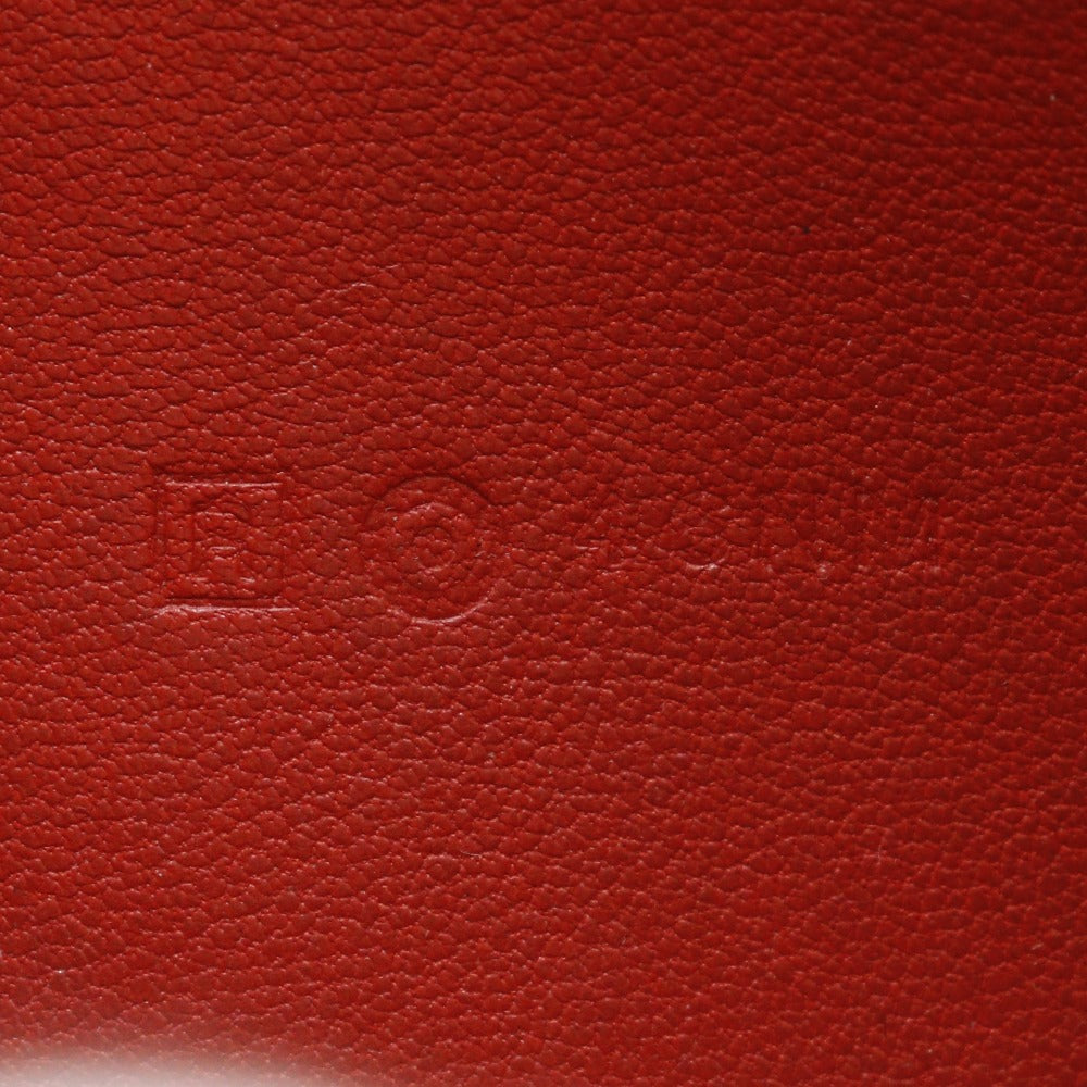 HERMES Long Wallet Purse Togo Red Dogon Long Women Used