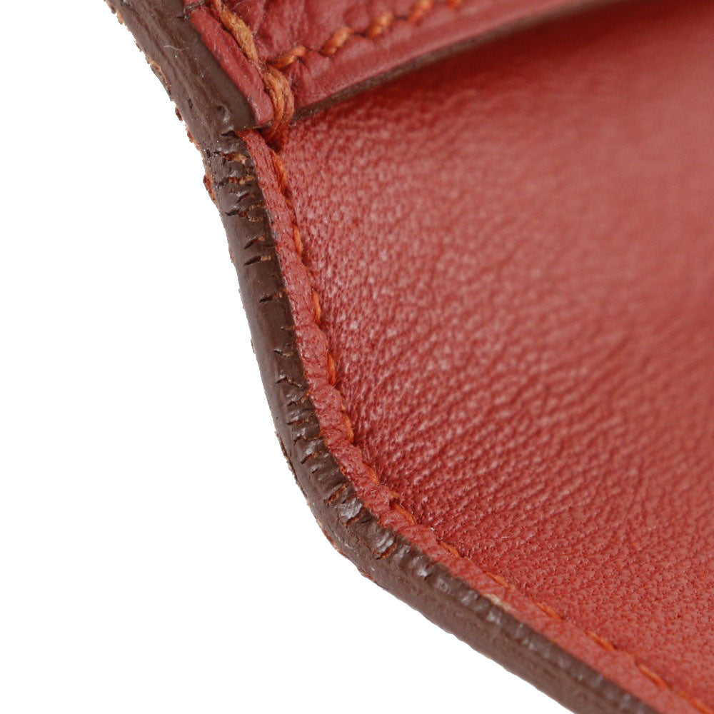 HERMES Long Wallet Purse Togo Red Dogon Long Women Used