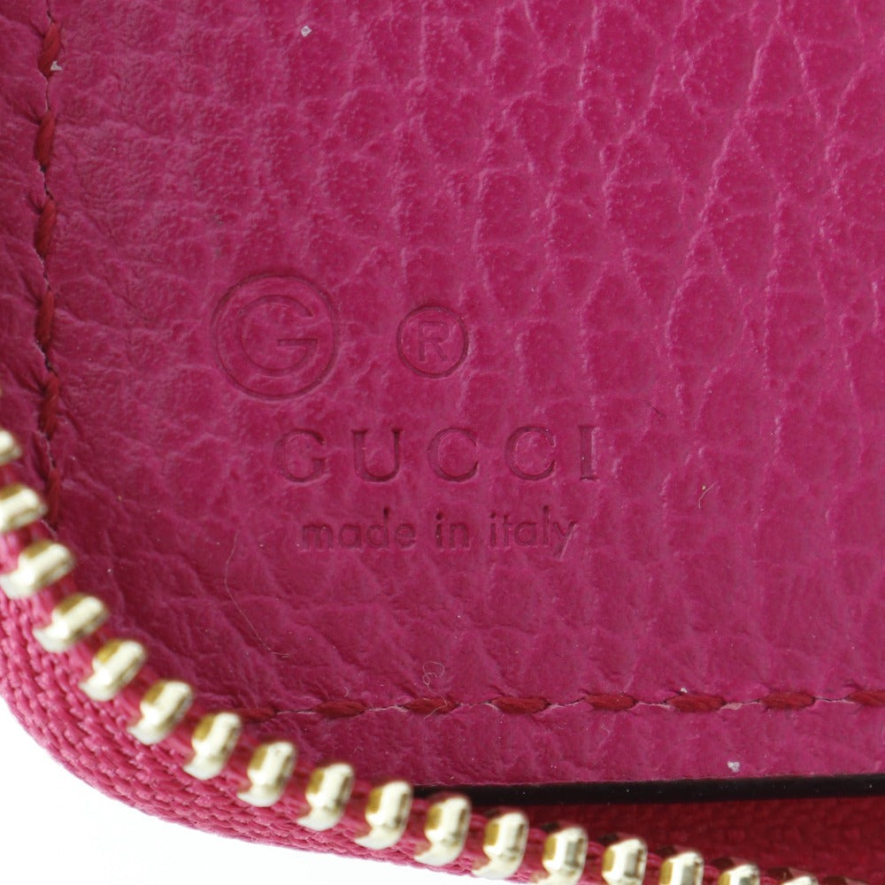 GUCCI Bifold Wallet 420113  Calfskin pink Zip Around Women Used