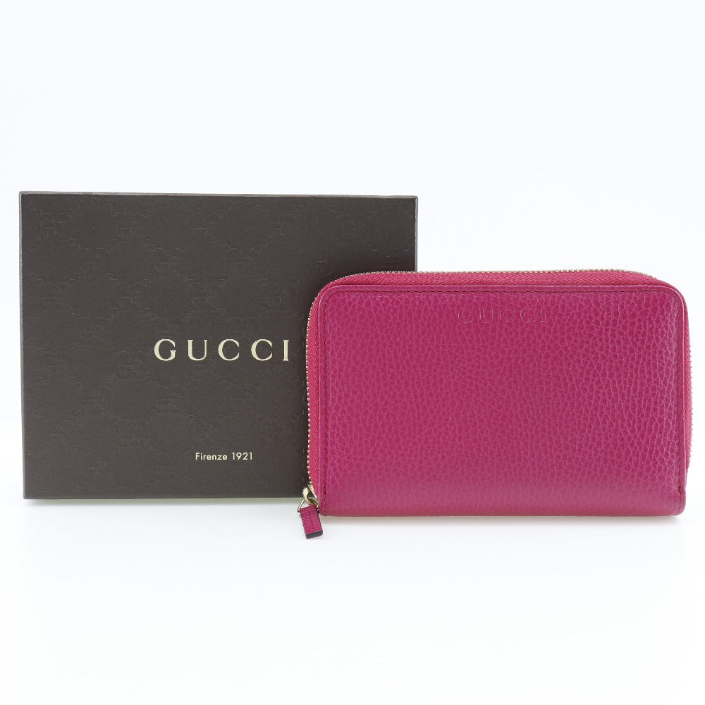 GUCCI Bifold Wallet 420113  Calfskin pink Zip Around Women Used