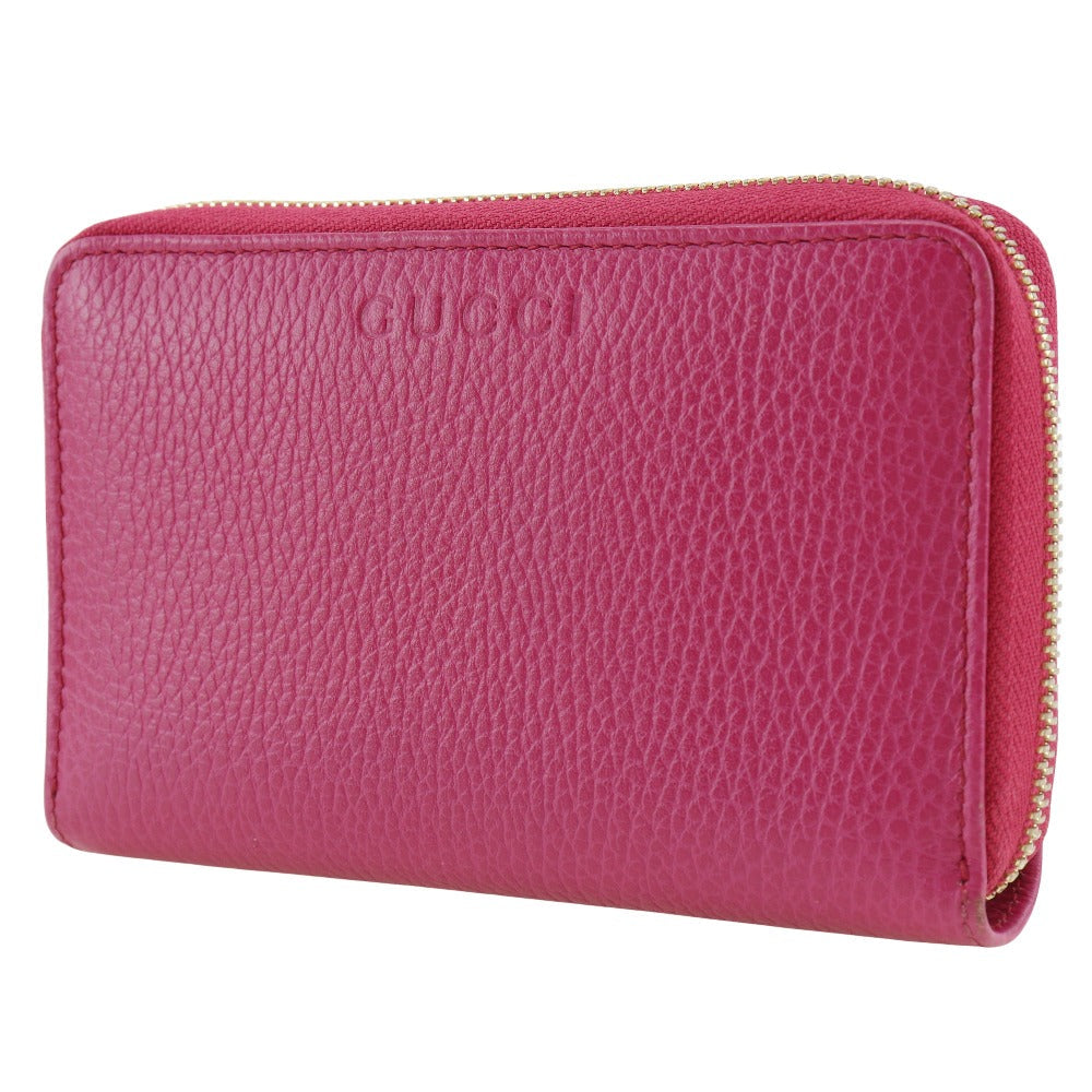 GUCCI Bifold Wallet 420113  Calfskin pink Zip Around Women Used
