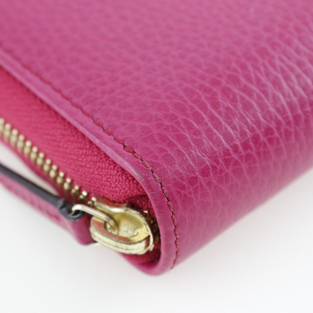 GUCCI Bifold Wallet 420113  Calfskin pink Zip Around Women Used