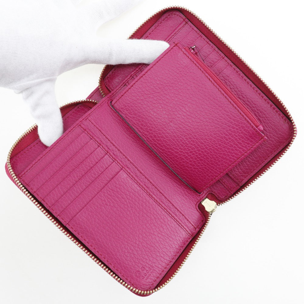 GUCCI Bifold Wallet 420113  Calfskin pink Zip Around Women Used