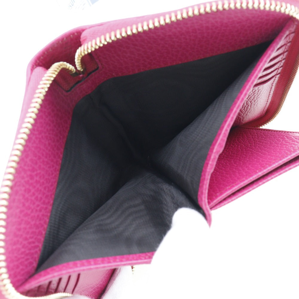 GUCCI Bifold Wallet 420113  Calfskin pink Zip Around Women Used