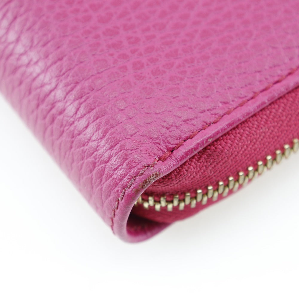 GUCCI Bifold Wallet 420113  Calfskin pink Zip Around Women Used
