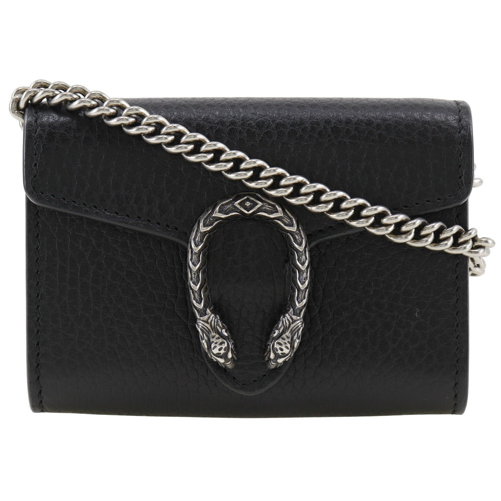 GUCCI Coin case 574930 Calfskin black Chain wallet Dionysus Chain Coin Purse