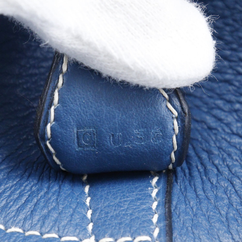 HERMES Handbag G Engraving Taurillon Clemence Blue Bored 37