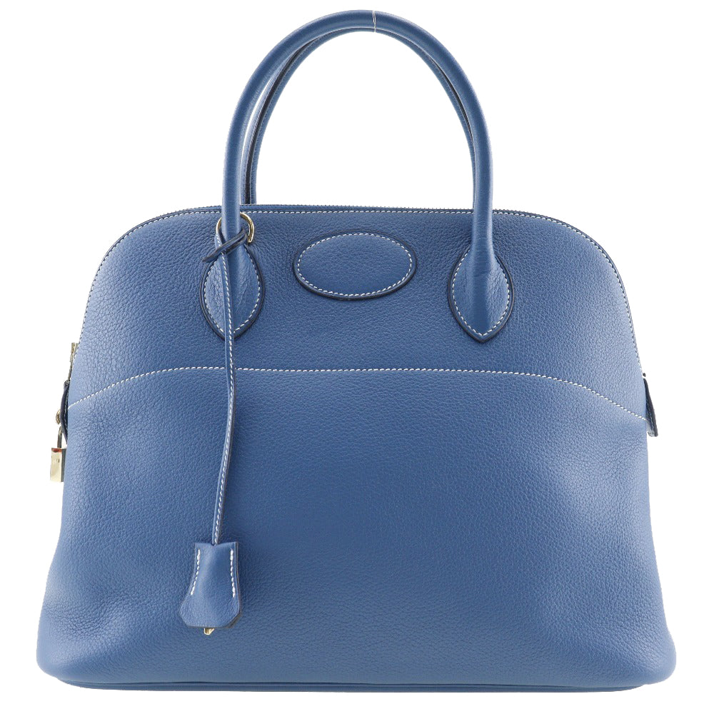 HERMES Handbag G Engraving Taurillon Clemence Blue Bored 37