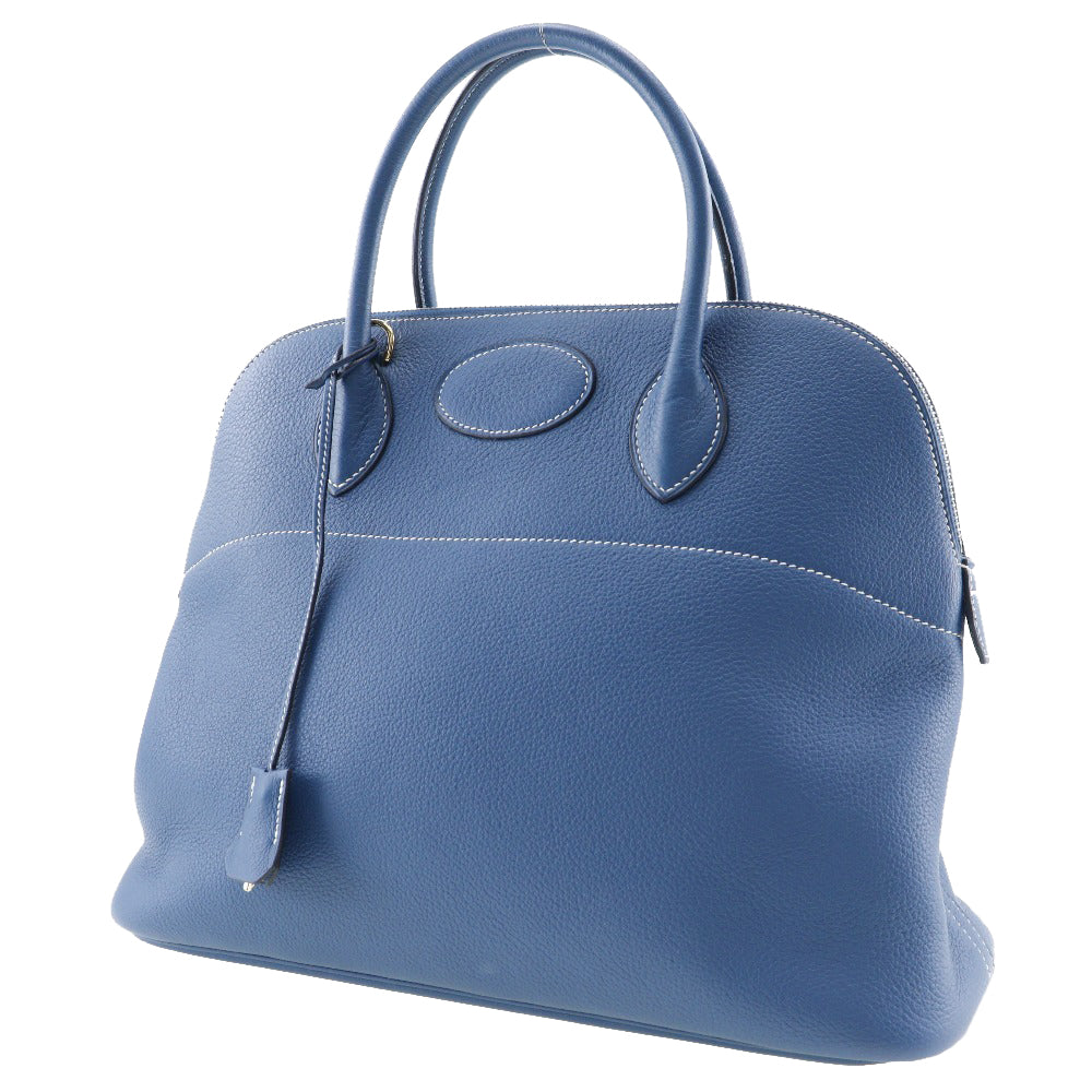 HERMES Handbag G Engraving Taurillon Clemence Blue Bored 37