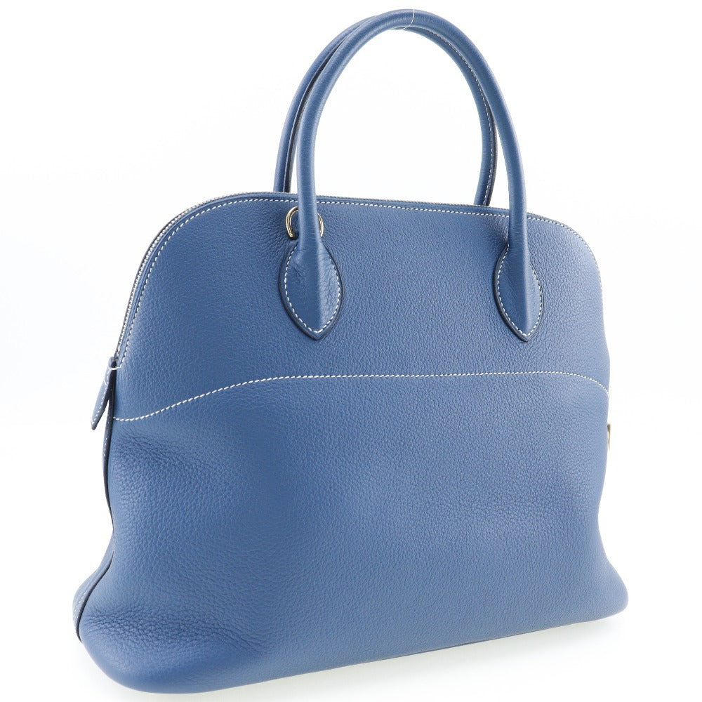 HERMES Handbag G Engraving Taurillon Clemence Blue Bored 37