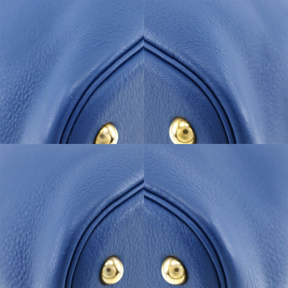 HERMES Handbag G Engraving Taurillon Clemence Blue Bored 37