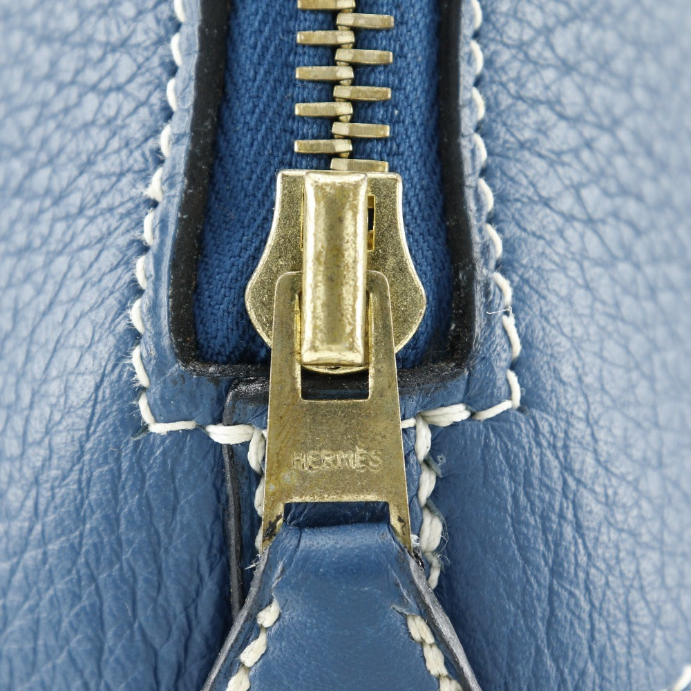 HERMES Handbag G Engraving Taurillon Clemence Blue Bored 37