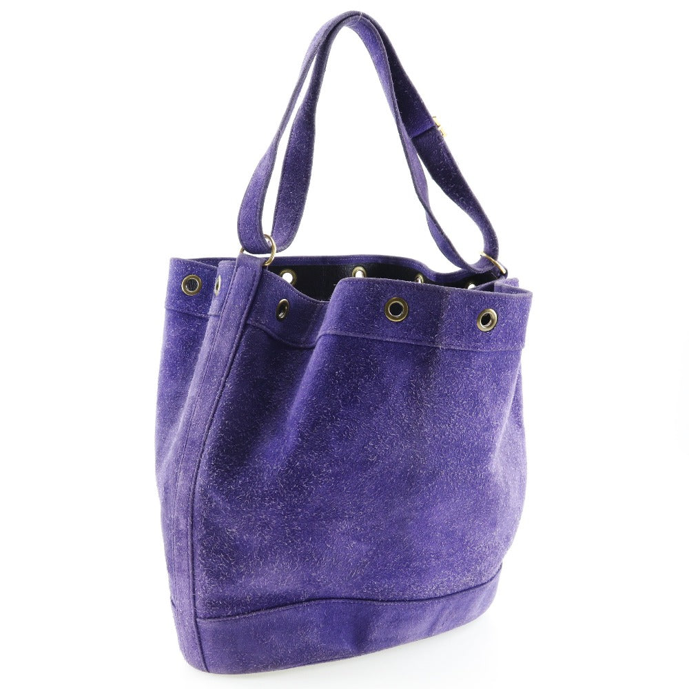HERMES Shoulder Bag Suede purple Market GM Women Used