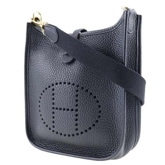 HERMES Shoulder Bag Taurillon Clemence Black/Gold Metal Amazone Evelyn TPM
