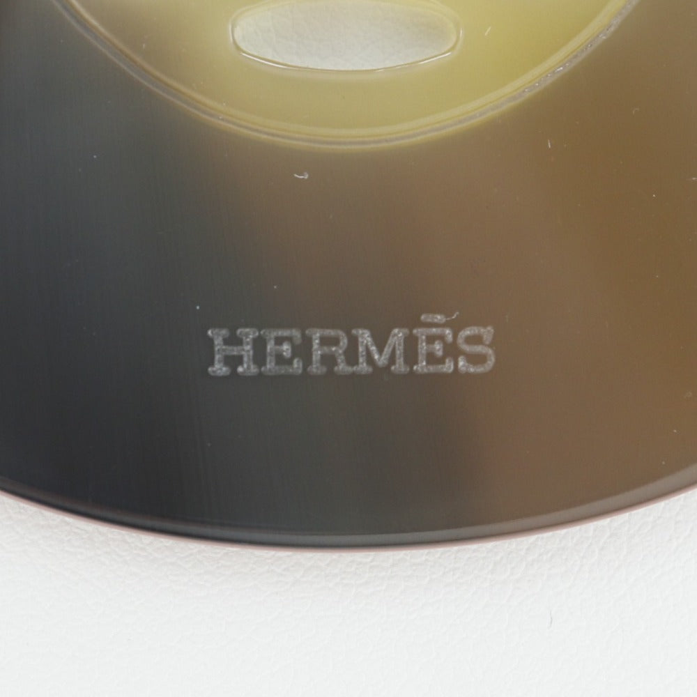 HERMES Necklace 044536FL Buffalo horn Brown Lift GM Women Used