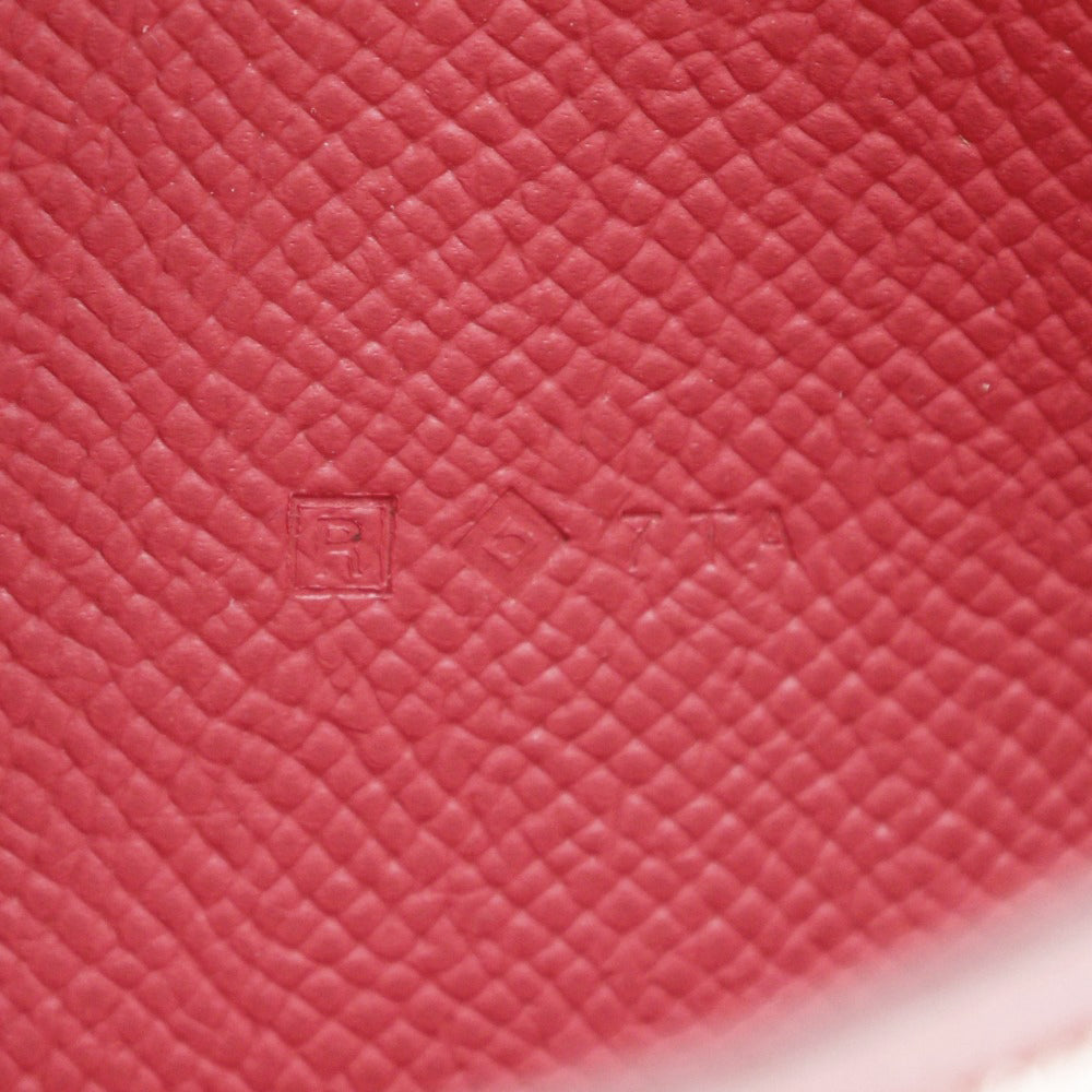 HERMES Long Wallet Purse Epsom Red Beansufla Women Used