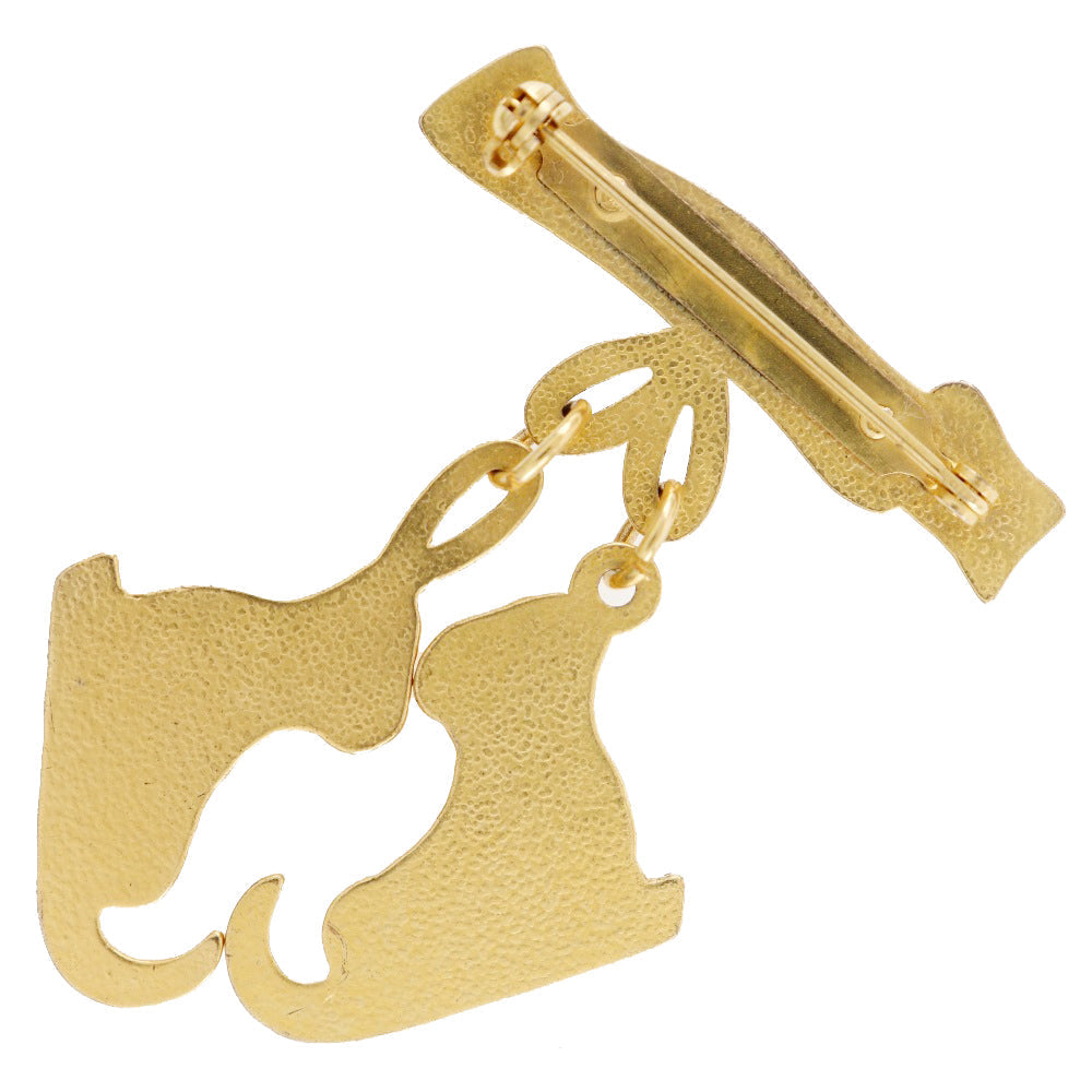HERMES Brooch Plated Gold gold vintage LES FETES EN HERMES Skate shoes Women Used