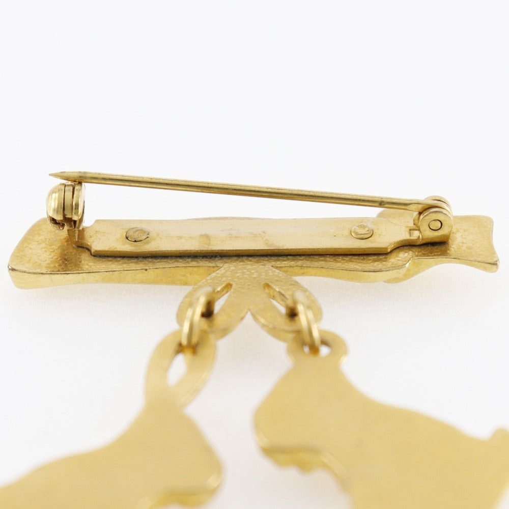 HERMES Brooch Plated Gold gold vintage LES FETES EN HERMES Skate shoes Women Used