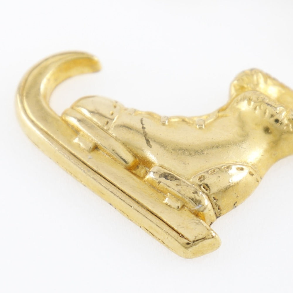 HERMES Brooch Plated Gold gold vintage LES FETES EN HERMES Skate shoes Women Used