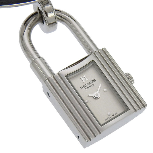 HERMES Watches Quartz KE1.210 Stainless Steel , Embossed Leather Silver Kelly watch Silver dial