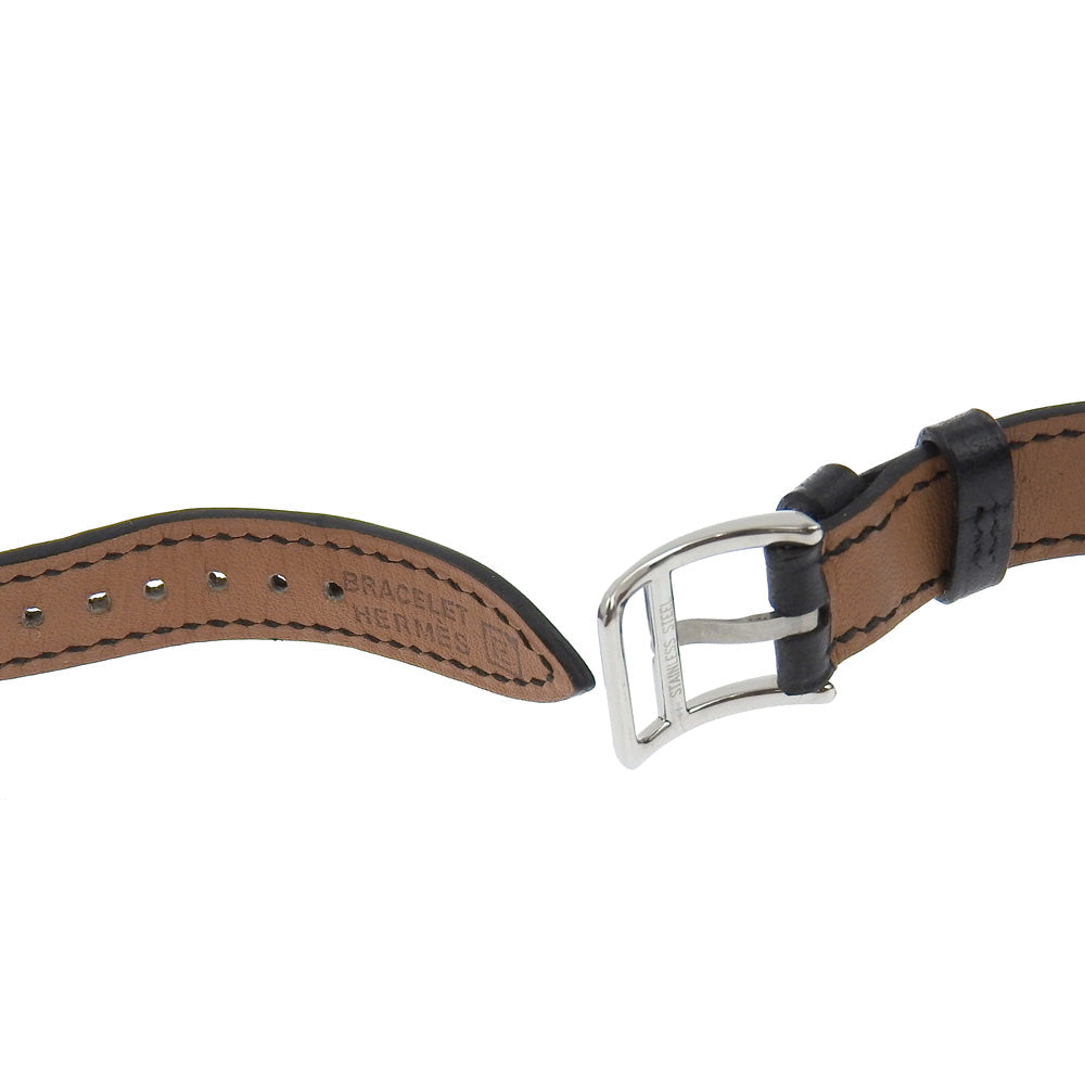 HERMES Watches Quartz KE1.210 Stainless Steel , Embossed Leather Silver Kelly watch Silver dial
