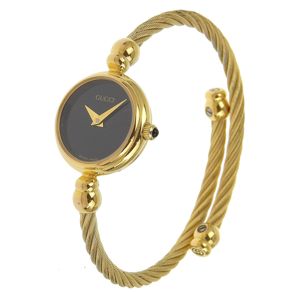 GUCCI Watches Quartz 2700.2.L Plated Gold gold Bangle black dial