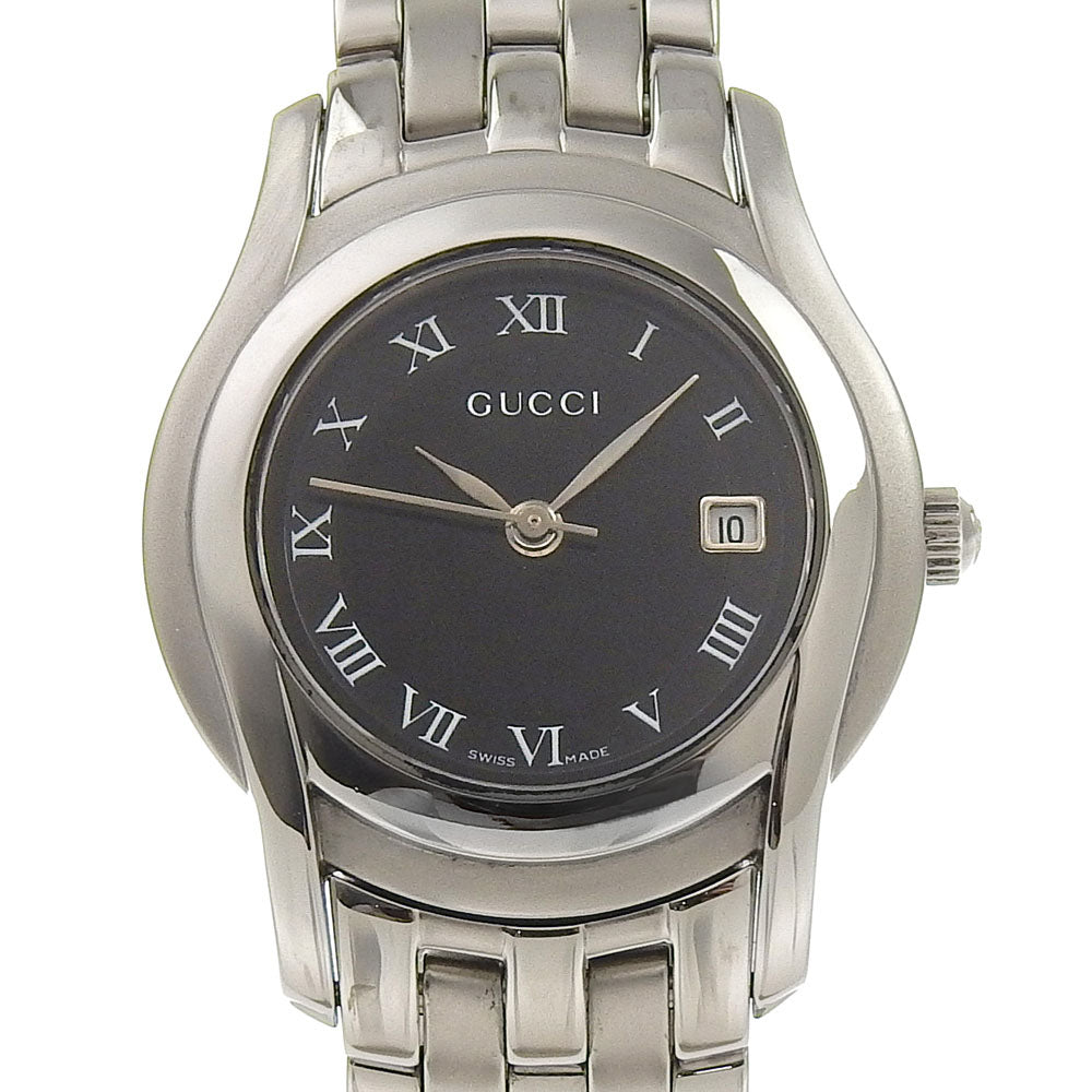 GUCCI Watches Quartz 5500L Stainless Steel Silver black dial