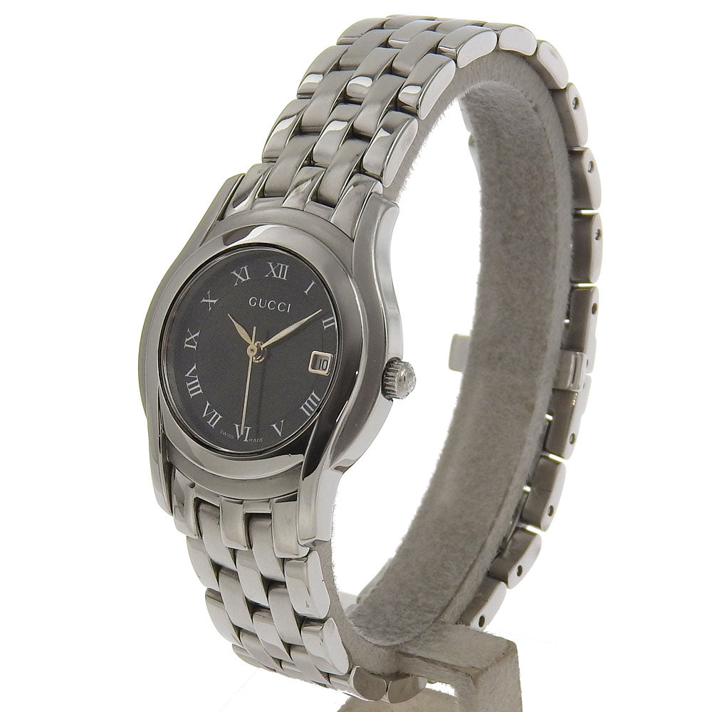 GUCCI Watches Quartz 5500L Stainless Steel Silver black dial