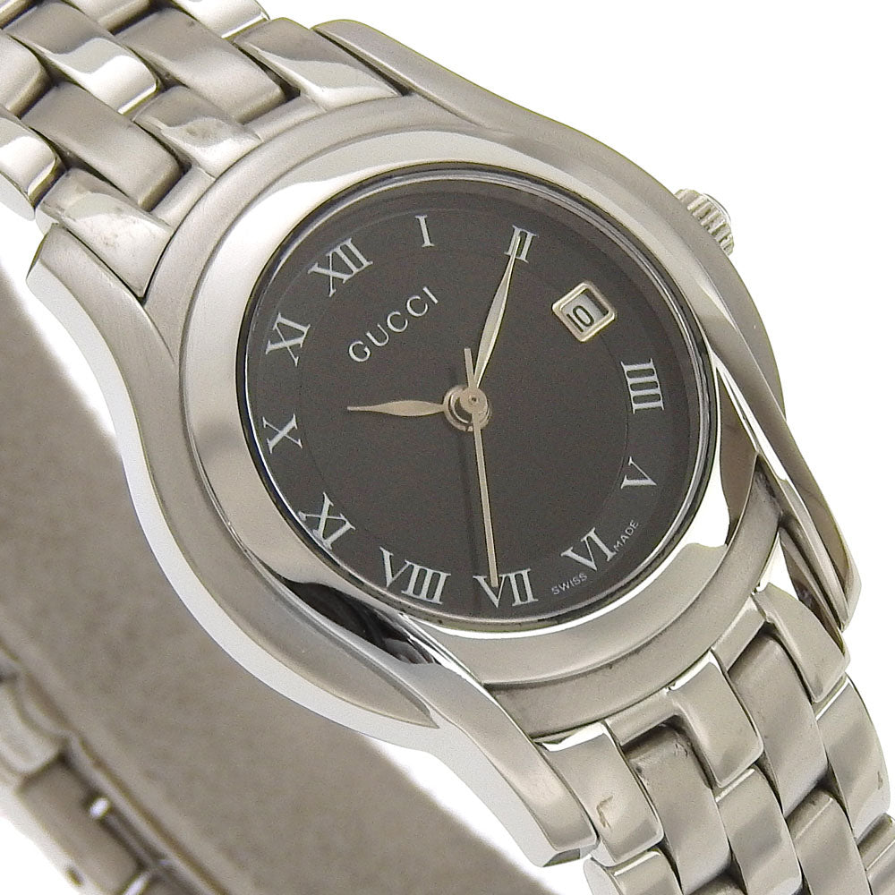 GUCCI Watches Quartz 5500L Stainless Steel Silver black dial