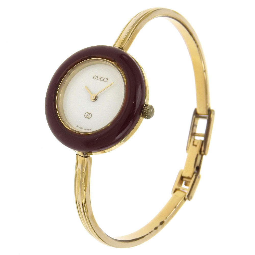 GUCCI Watches Quartz 1100-L Plated Gold gold Change bezel White dial
