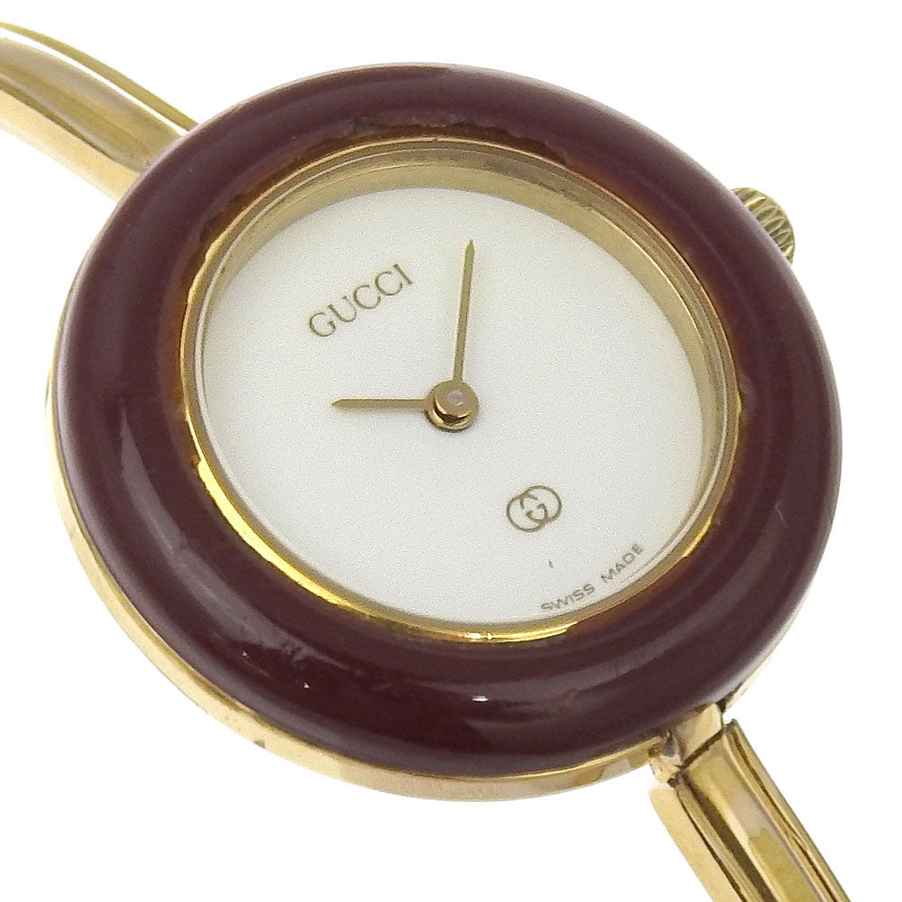 GUCCI Watches Quartz 1100-L Plated Gold gold Change bezel White dial