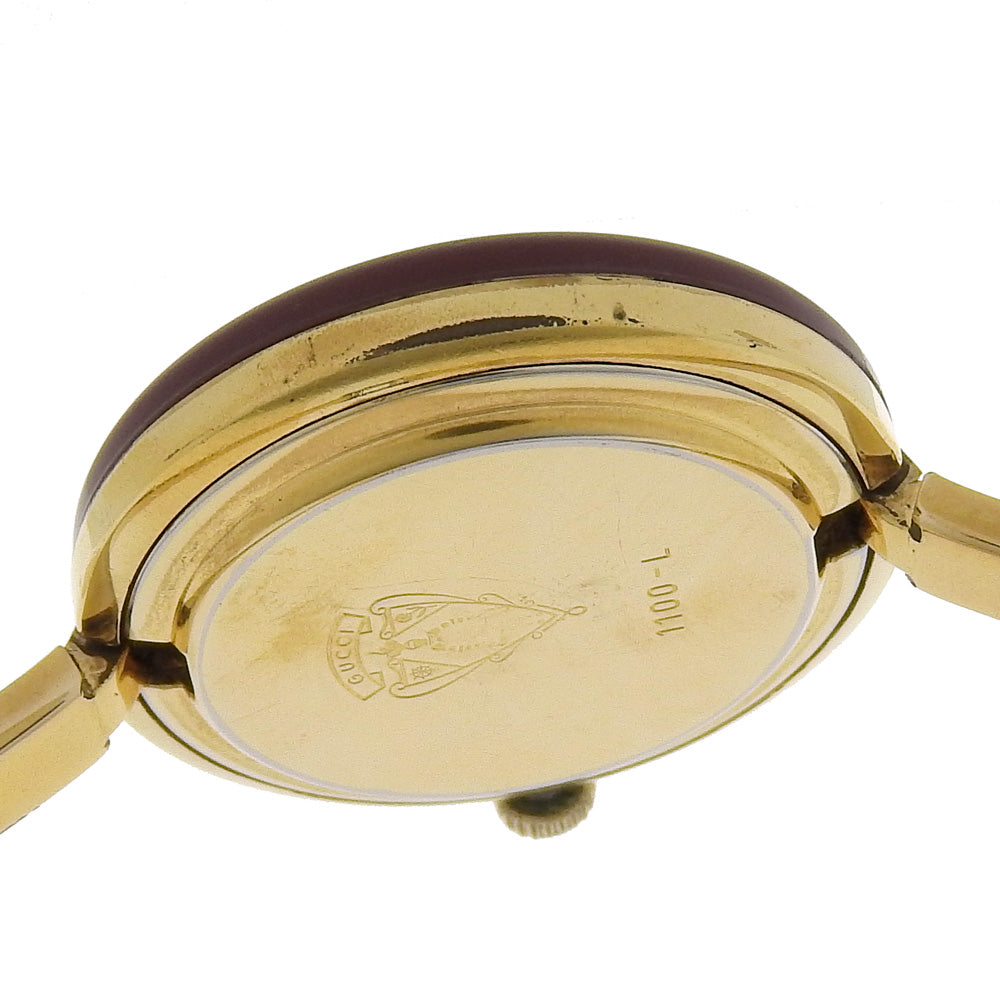 GUCCI Watches Quartz 1100-L Plated Gold gold Change bezel White dial
