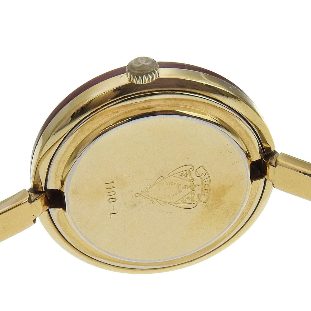 GUCCI Watches Quartz 1100-L Plated Gold gold Change bezel White dial