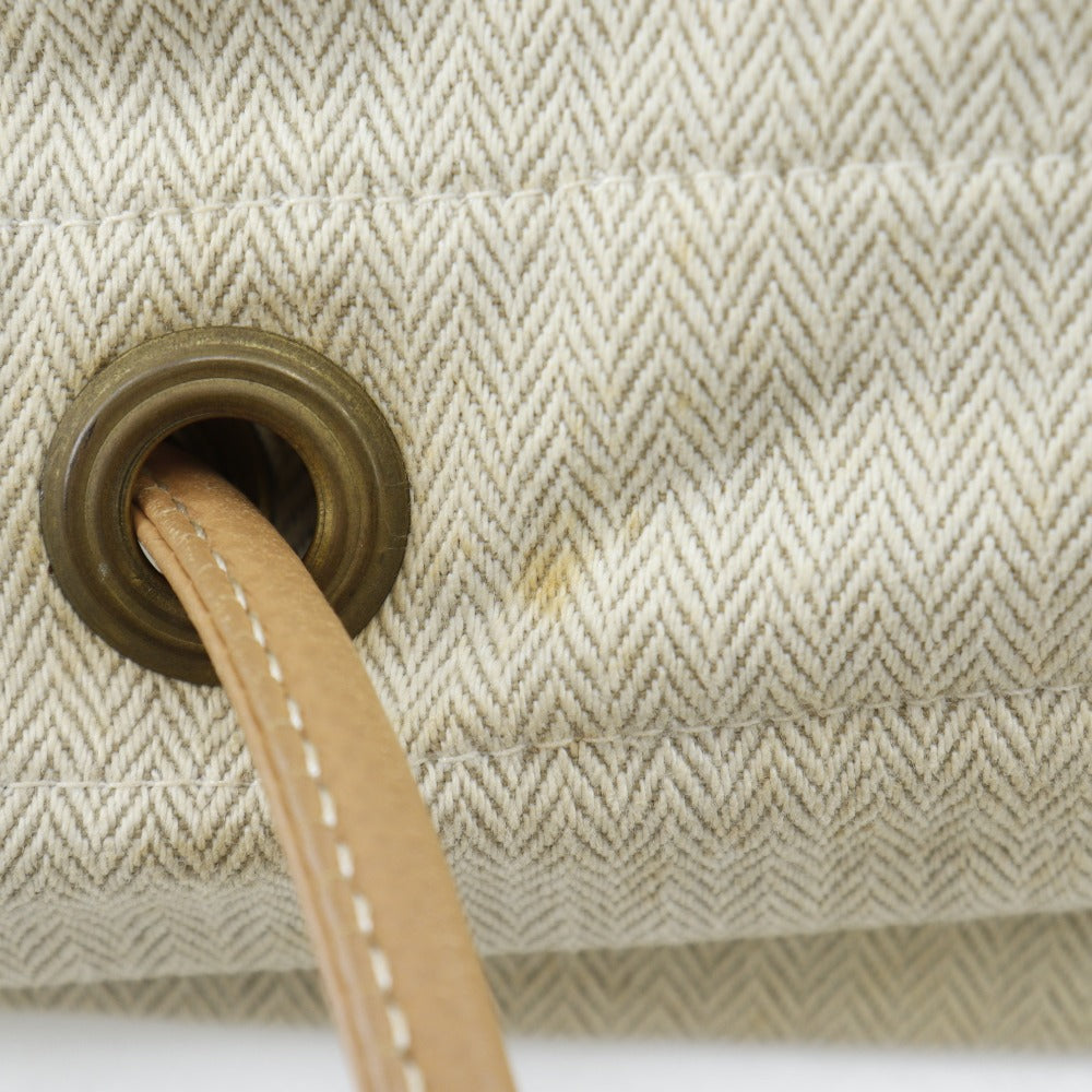 HERMES Shoulder Bag canvas beige Alain GM