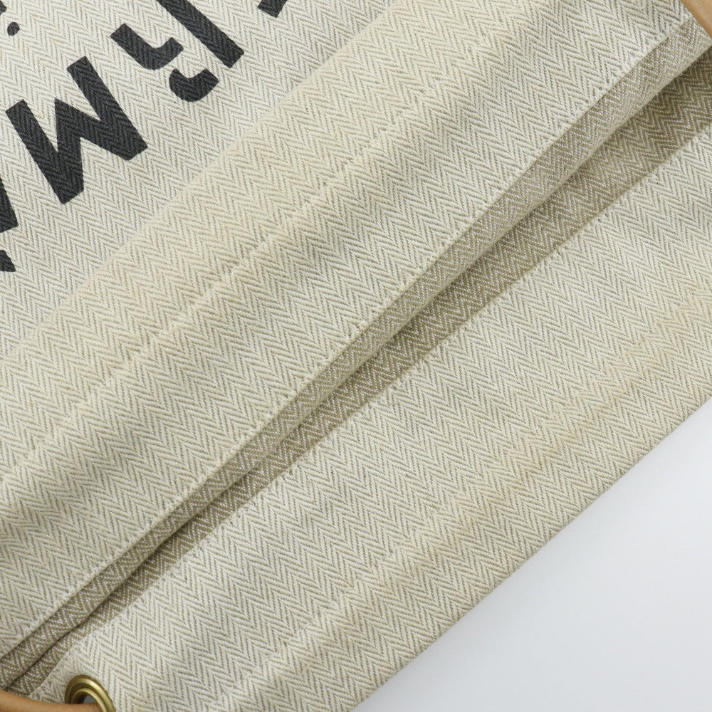 HERMES Shoulder Bag canvas beige Alain GM