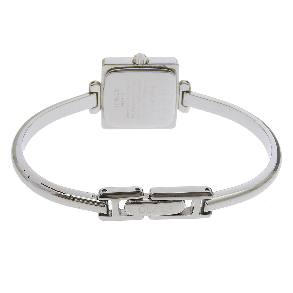 GUCCI Watches Quartz 1900L Stainless Steel Silver Bangle watch black dial