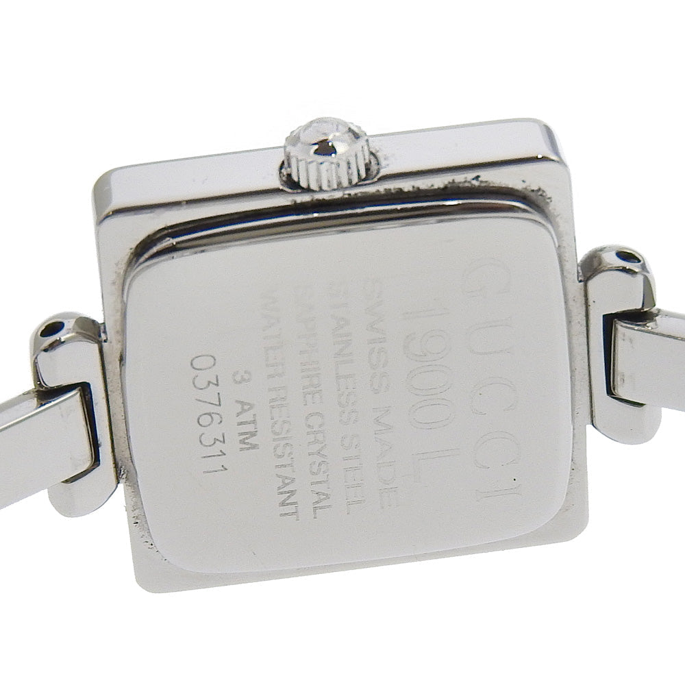GUCCI Watches Quartz 1900L Stainless Steel Silver Bangle watch black dial