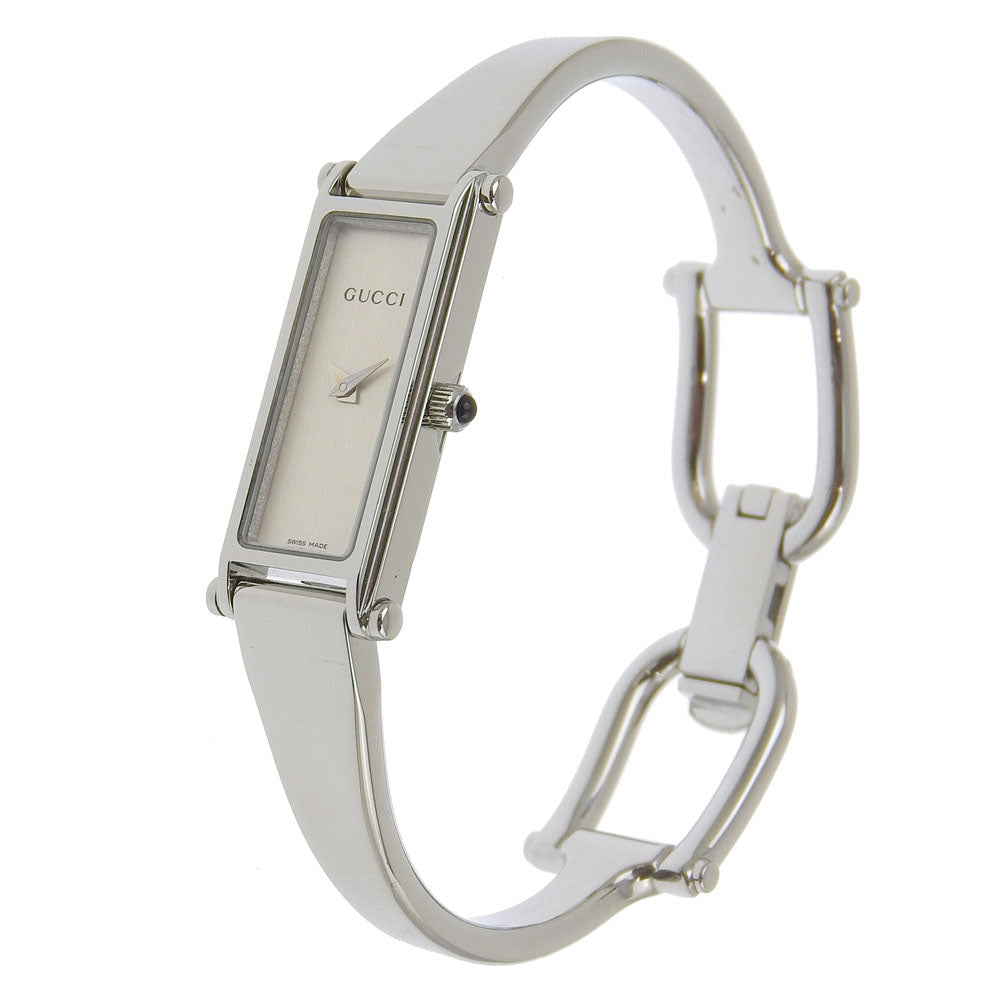 GUCCI Watches Quartz 1500L Stainless Steel Silver Bangle watch Silver dial
