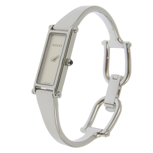 GUCCI Watches Quartz 1500L Stainless Steel Silver Bangle watch Silver dial