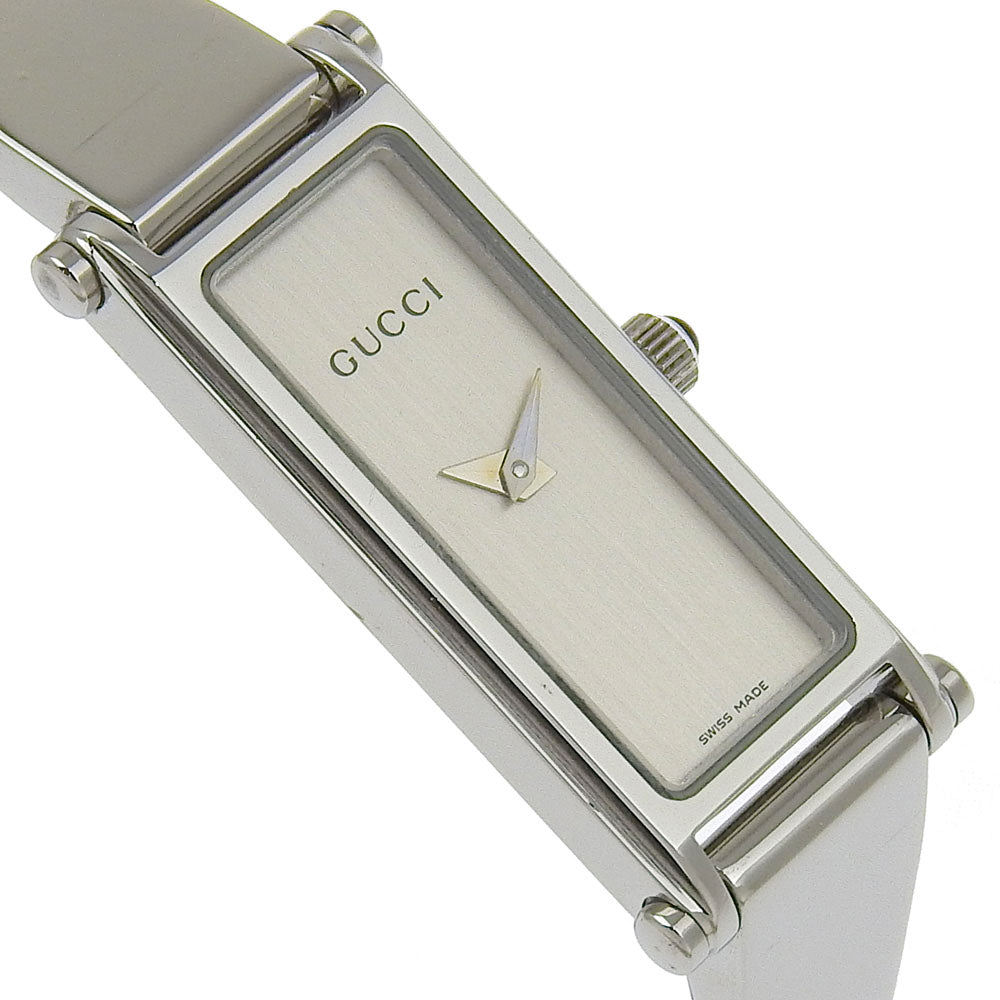 GUCCI Watches Quartz 1500L Stainless Steel Silver Bangle watch Silver dial