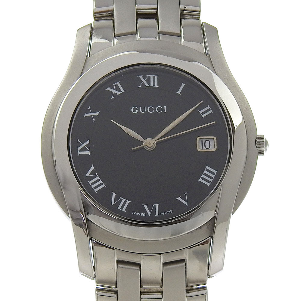 GUCCI Watches Quartz 5500M Stainless Steel Silver black dial