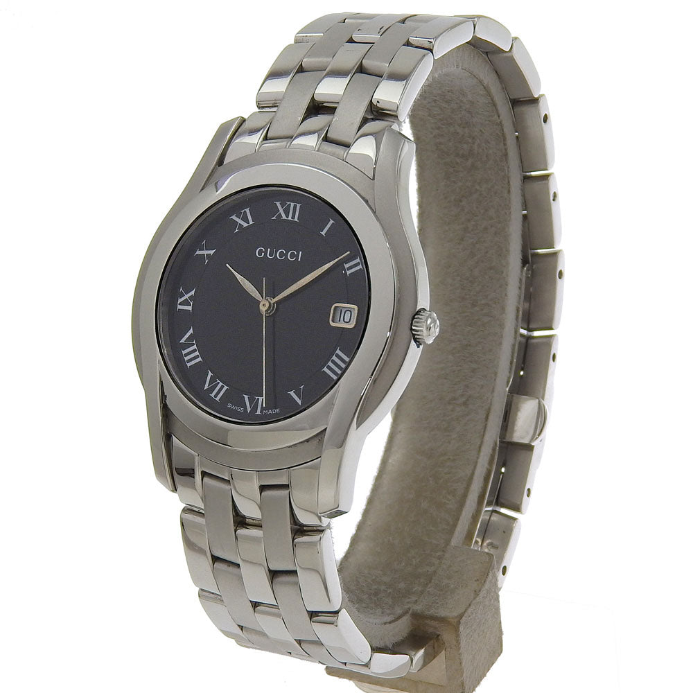 GUCCI Watches Quartz 5500M Stainless Steel Silver black dial